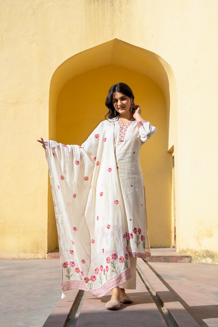 Pure Jamdani a must buy premium cotton suit set