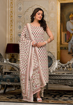 Pure cotton sleeveless suit set ! Designer piece