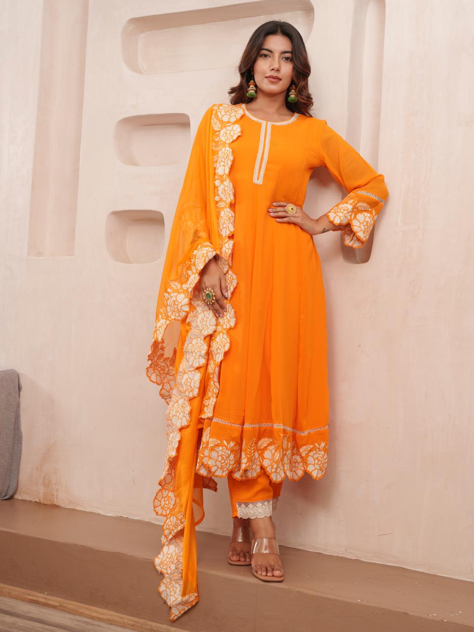 Restocked !! Gorgeous georgette lining suit set !!