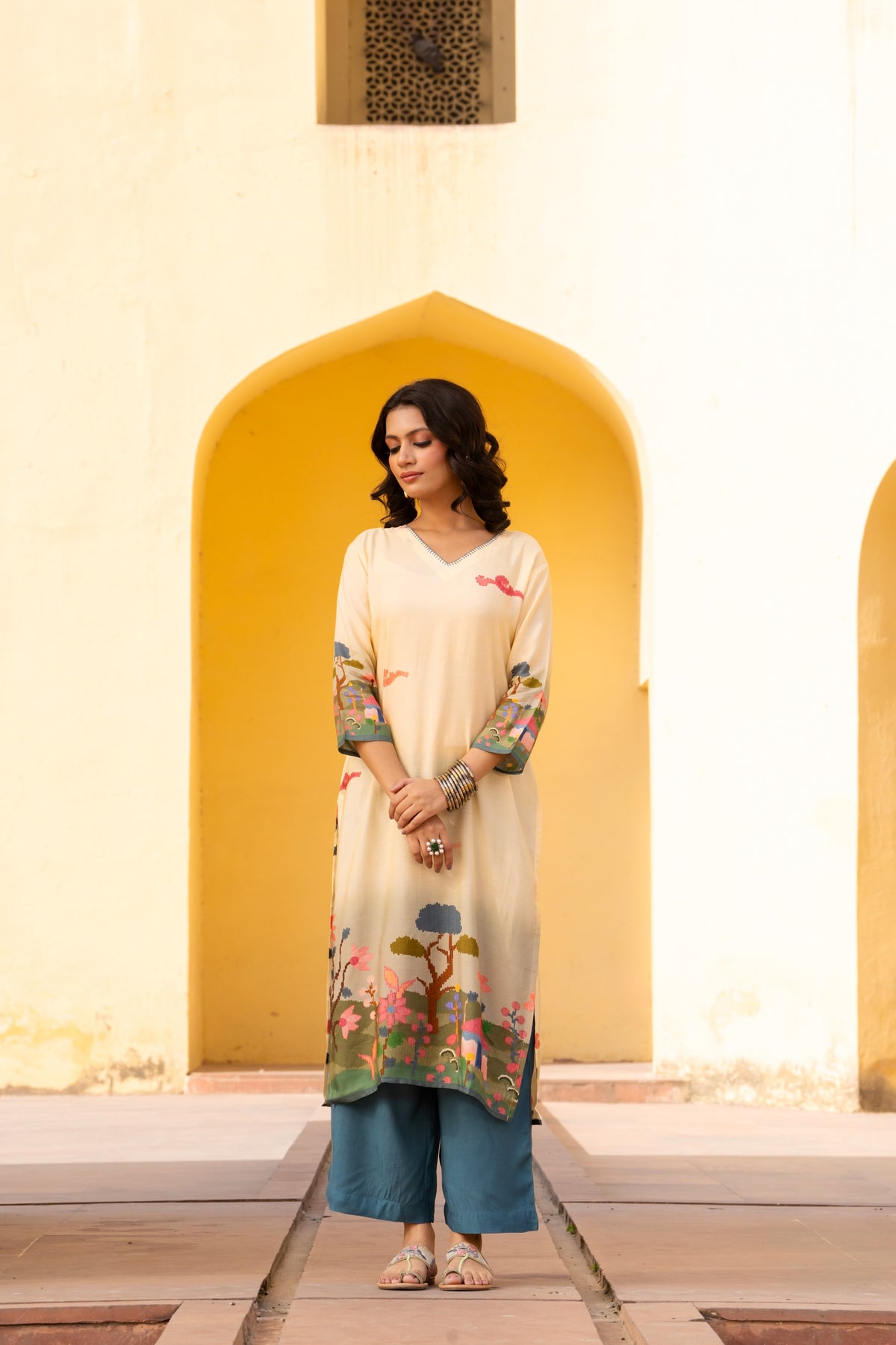 Pure mul silk beautiful digital printed suit kurta pant