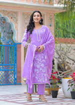 Pure cotton appliqué work suit set