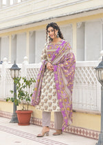 Pure cotton lace detailing suit set