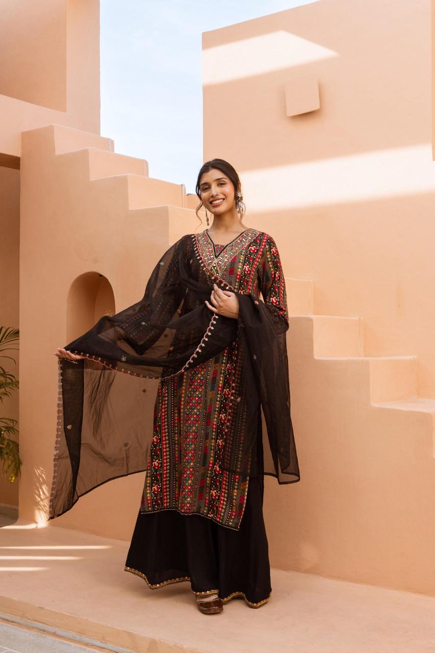 Heavy rayon embellished palazzo set