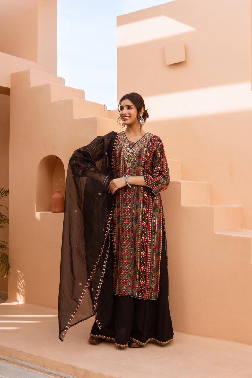 Heavy rayon embellished palazzo set