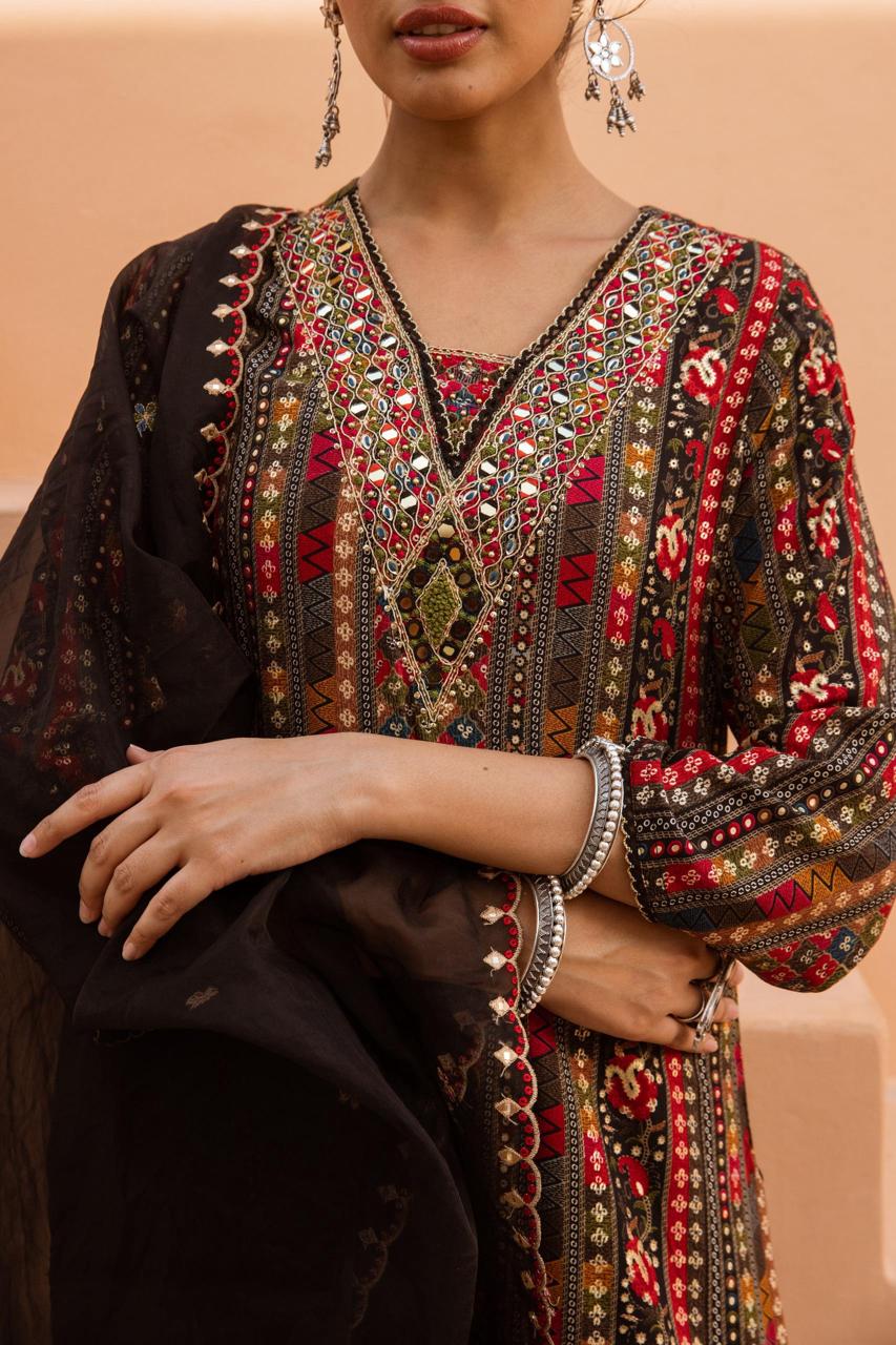 Heavy rayon embellished palazzo set
