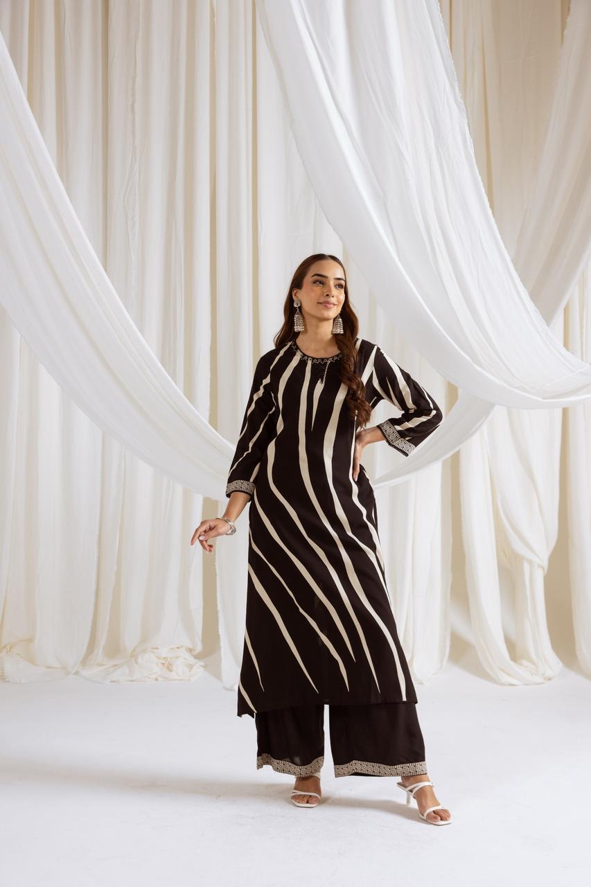 Heavy rayon digital printed kurta pant with pockets