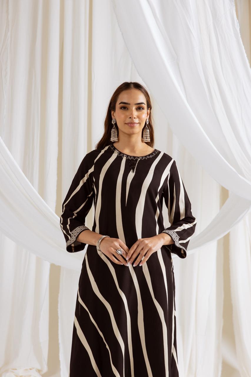 Heavy rayon digital printed kurta pant with pockets