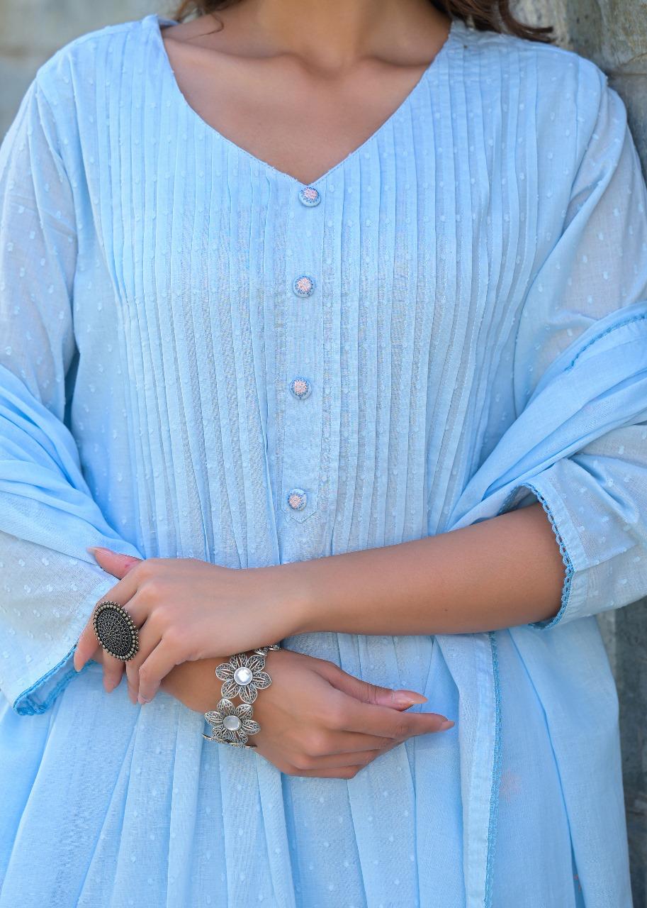 Premium dobby cotton lining embroidered suit set