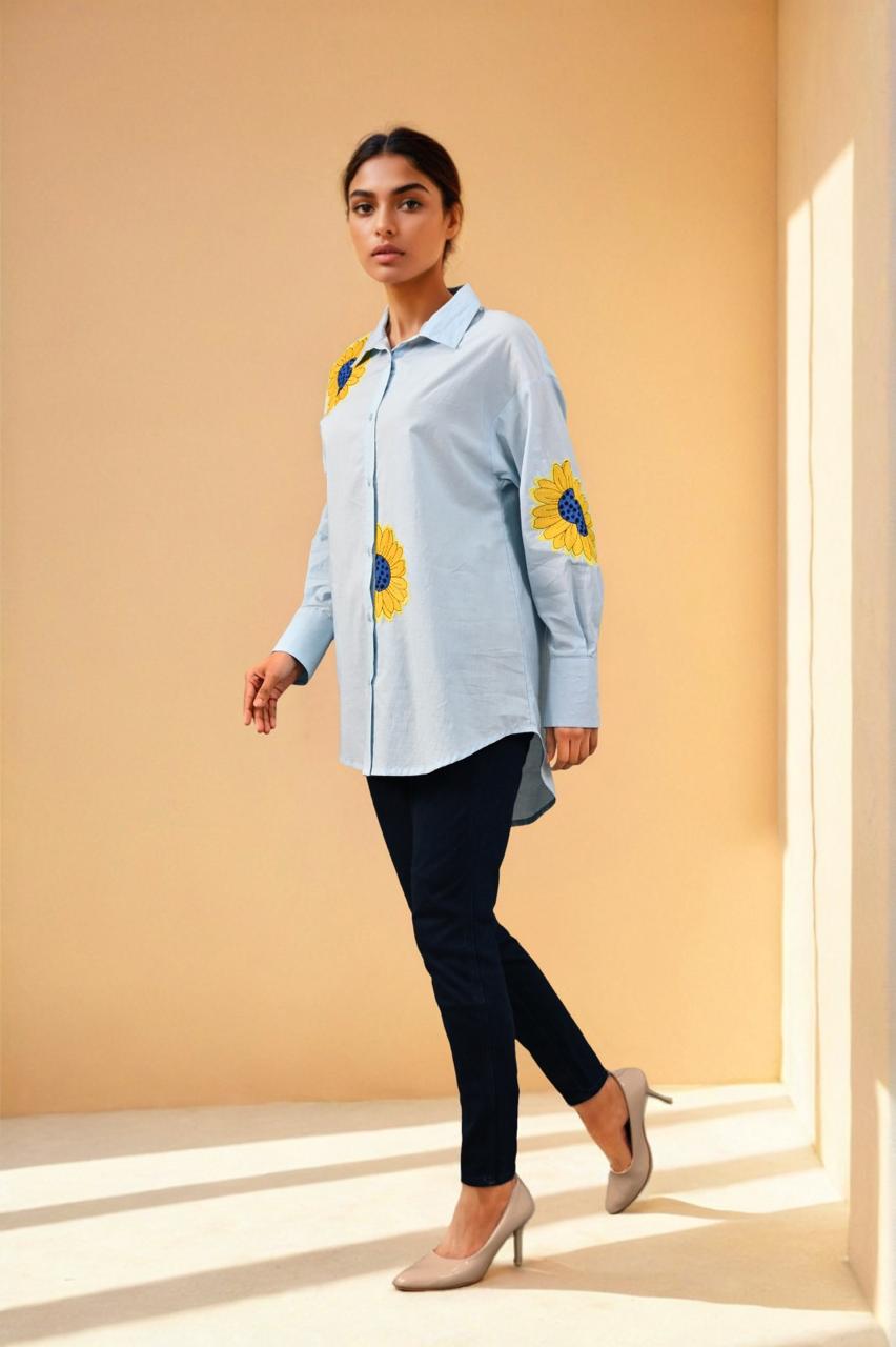 Premium cotton appliqué work shirt