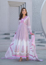 Premium gown with lining and dupatta in pink