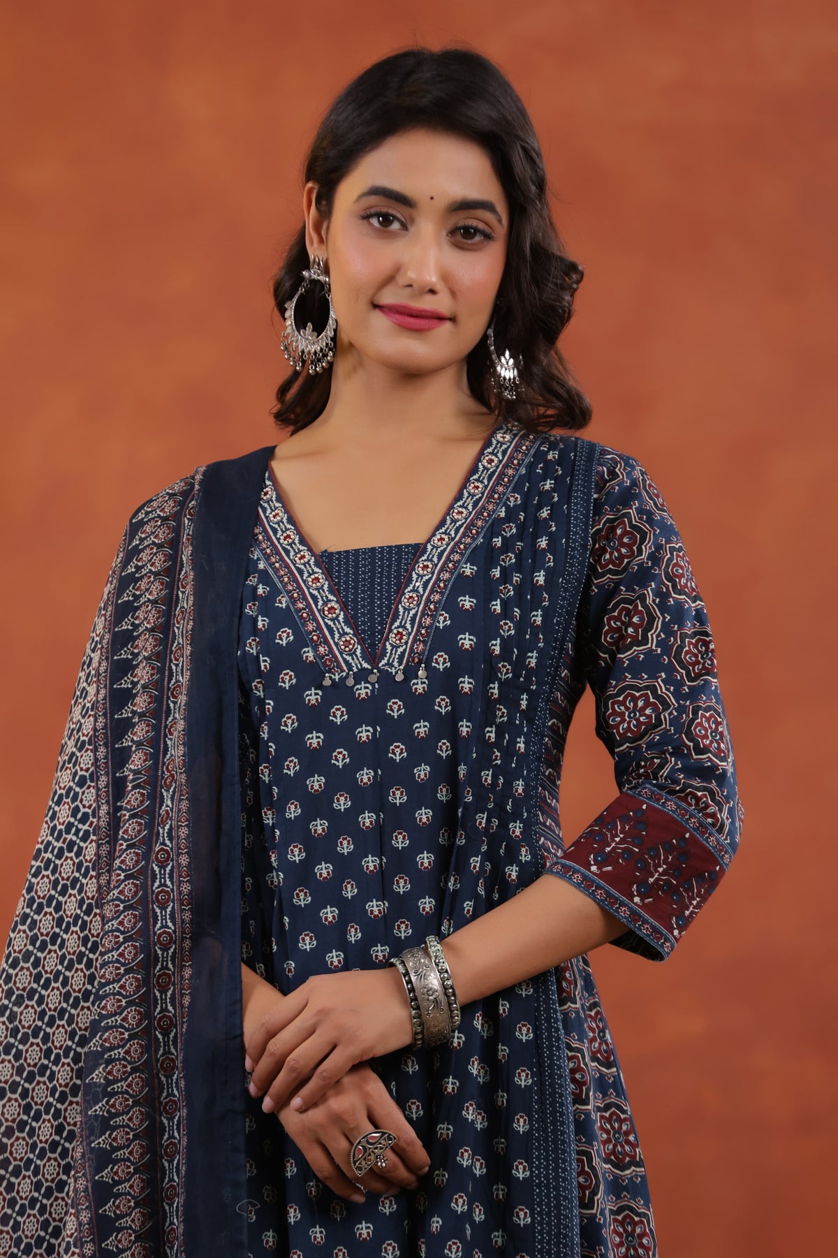 Wow designer cotton suit set in blue
