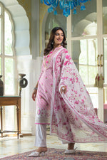 Smart cotton lehariya suit in pink