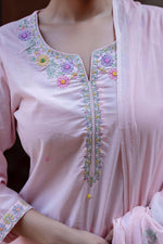 Elegant soft and classy embroidery suit set in pink