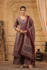 Best ajrakh printed cotton full suit set with culottes!