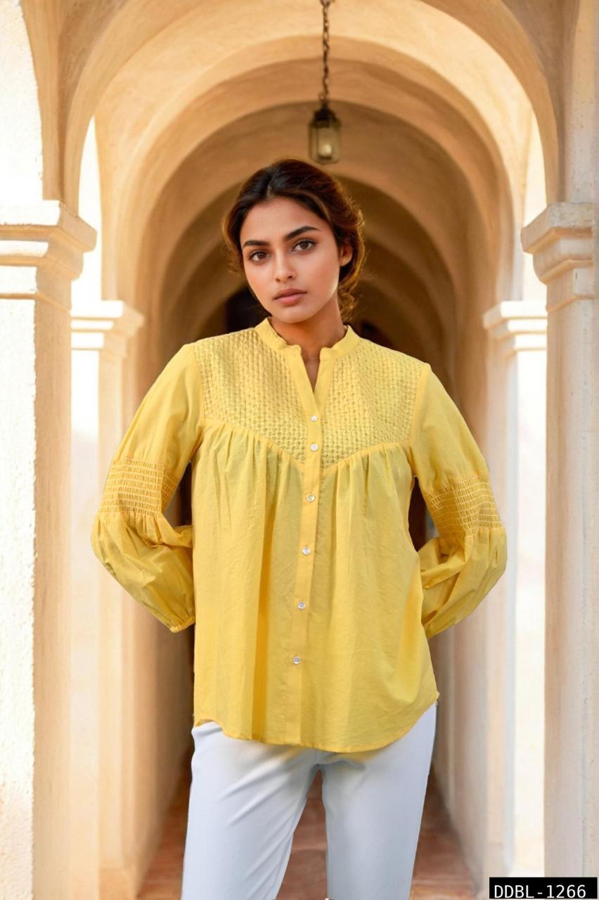 Yellow colour short stylish top
