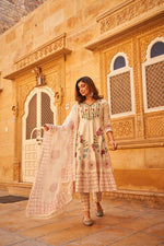 Wow handloom cotton with heavy embroidery on yoke and brush painted all over the piece