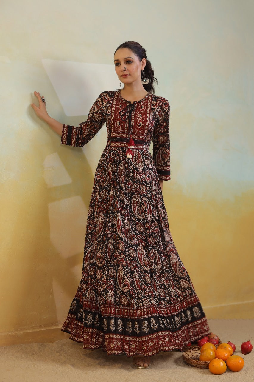 cotton ajrakh dress Maria