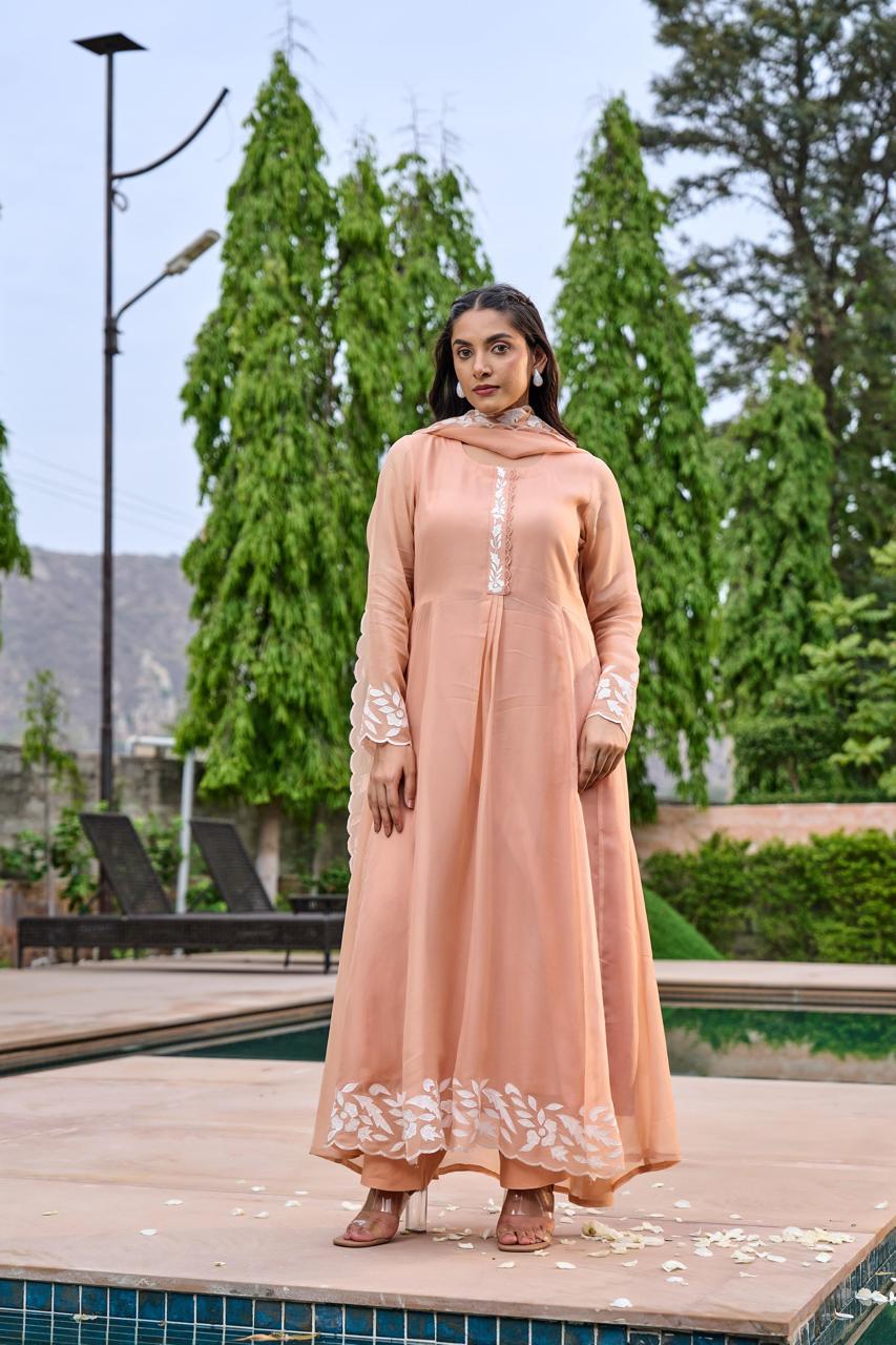 Premium designer Mul Chanderi suit set