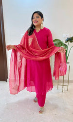 Wow Mul Chanderi suit set paired with hand work tissue suit set (extra margin available)