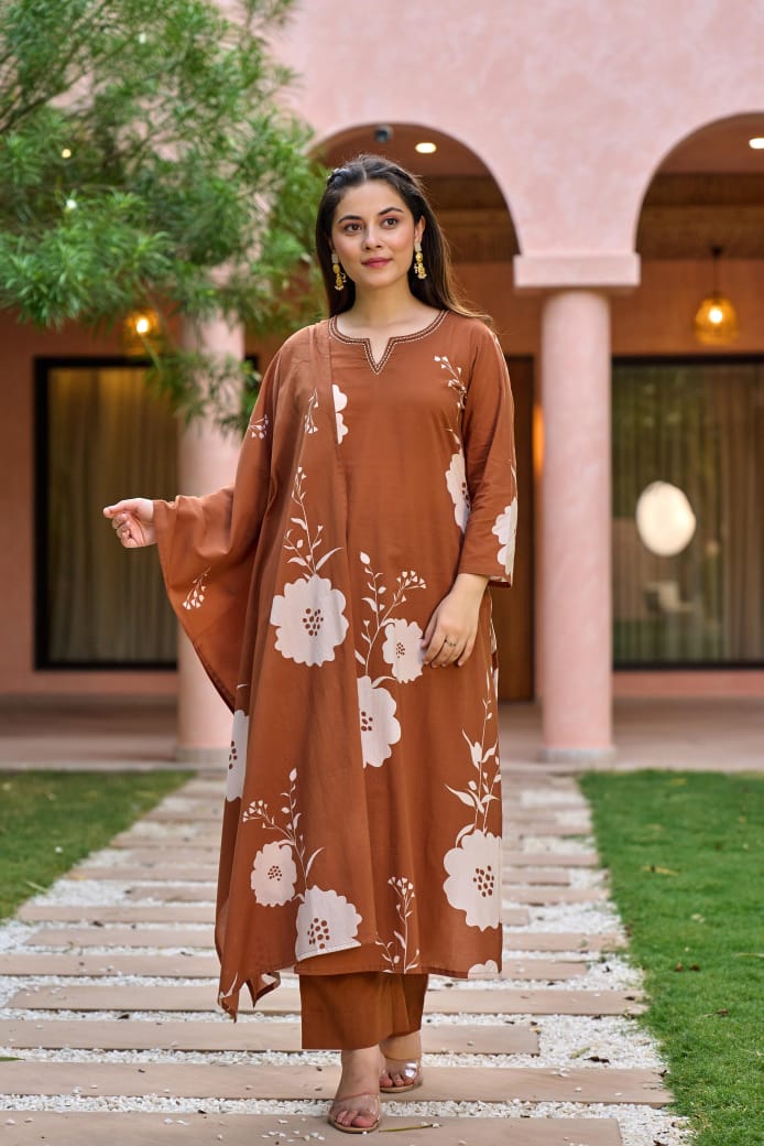 Smart cotton digital printed full suit