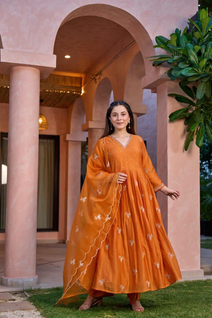 Pure Mul Chanderi lining Zari work suit set&nbsp;