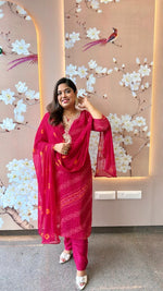 Pretty pretty georgette with lining and gotta detailing suit set ( slim fit advisable to go for a size up) in pink