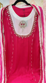 Pure crepe designer suit set in pink