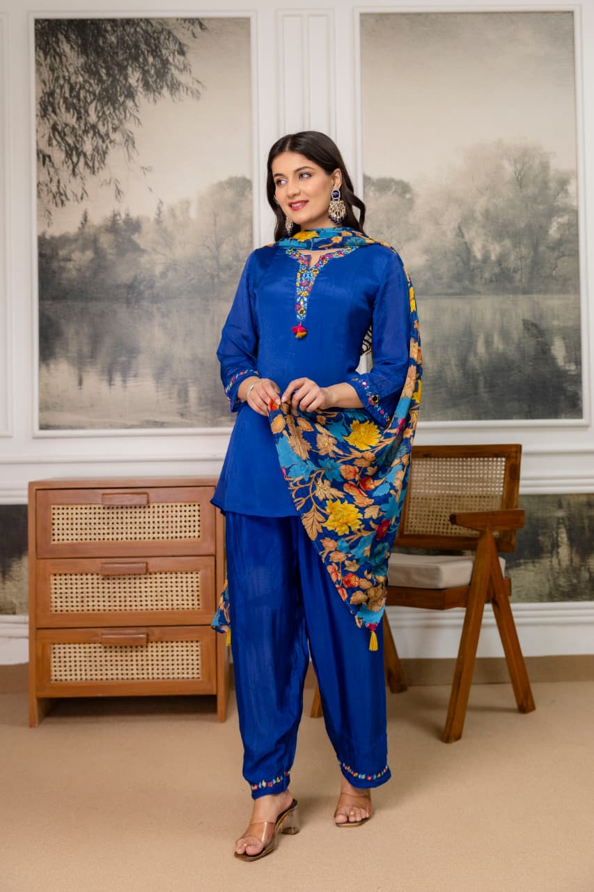 Pretty chinon Farsi salwar suit set