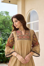 Kalamkari back Mul silk kurta pant