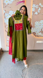 Pretty green real mirror cotton suit set (slight slim fit)