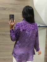 Pure crepe wow purple bandhani shirt