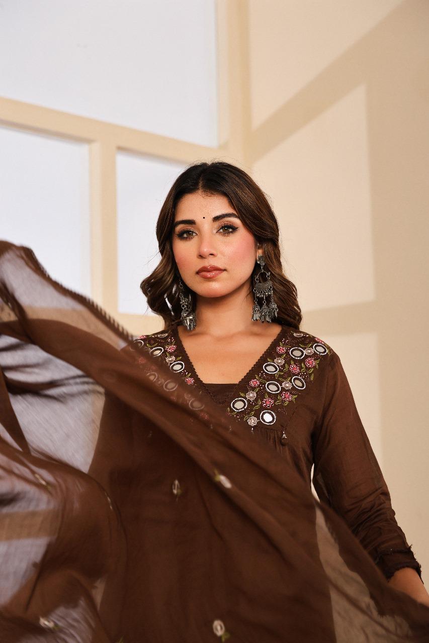 Pure Mul cotton real mirror suit set