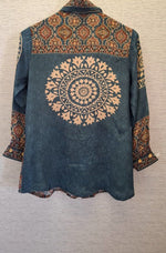 Super smart blue Ajrakh crepe shirt