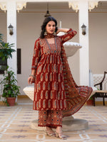 Red cotton full suit set