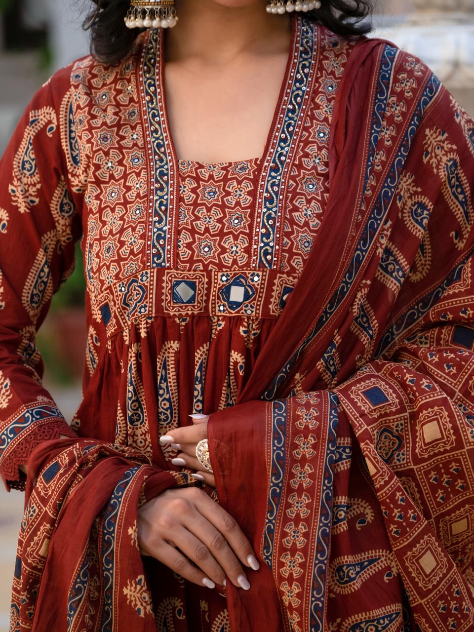 Red cotton full suit set