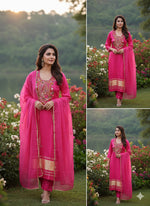 Super gorgeous gaji silk lakri Patta suit set