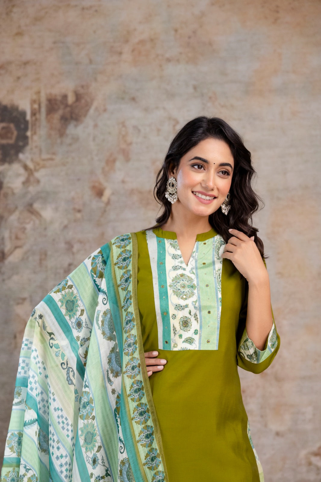 Pretty pretty bemberg muslin suit set in green