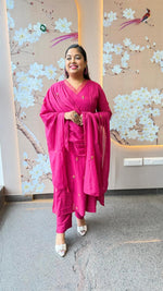 Silly cotton with lining n embroidery full suit set (comfort fit)