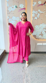 Silly cotton with lining n embroidery full suit set (comfort fit)