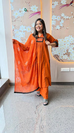 Real mirror orange n black suit set