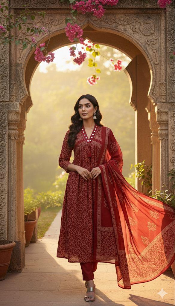 Real mirror gorgeous full suit set in Orange