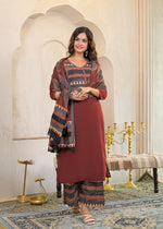 Beautiful cotton wine full suit