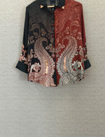 Pure mul silk designer shirt in red