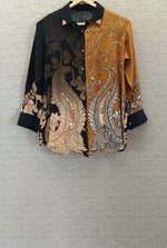 Pure mul silk designer shirt in yellow