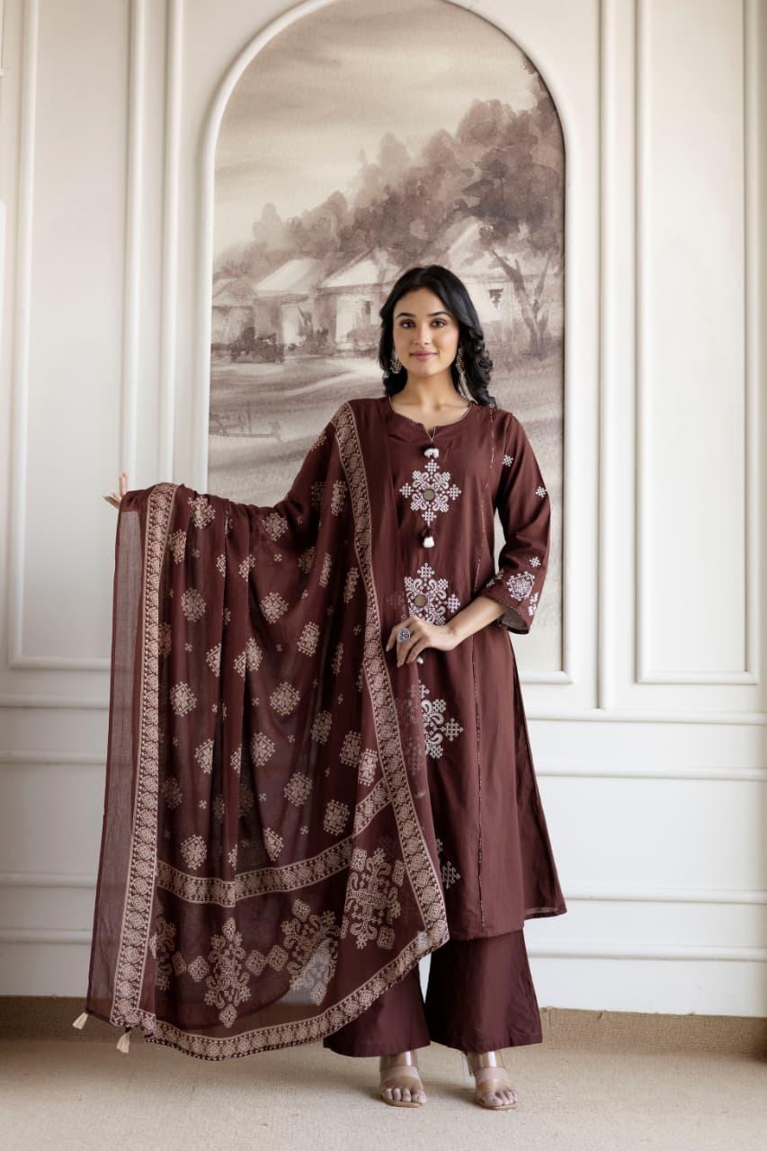 Premium cotton real mirror full suit set