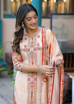 Pretty Pretty lining crepe suit set in peach