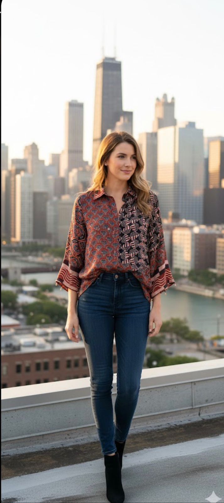 Super premium crepe ajrakh shirt