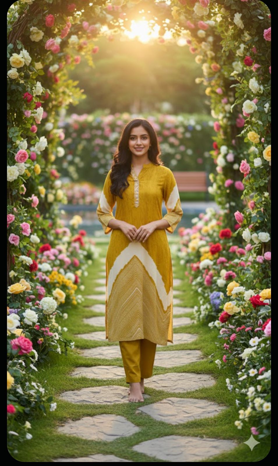 Beautiful mul silk kurta pant in Mustard yellow