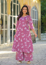 Designer V neck printed palazzo set