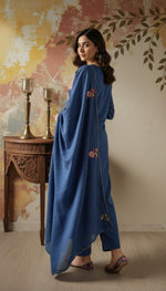 Pure mul cotton applique work suit set